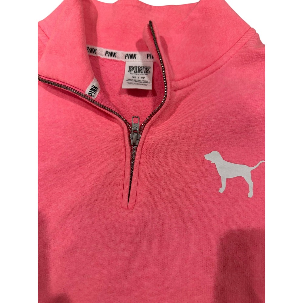 Victoria Secret Hot Pink Zip Sweater XS - Picture 3 of 6